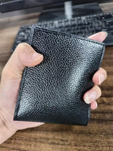 Classic pure black zipper soft men's wallet, suitable for various occasions, easy to carry, can safely store cash and credit cards, suitable for personal use and gift giving（Classic Black）2