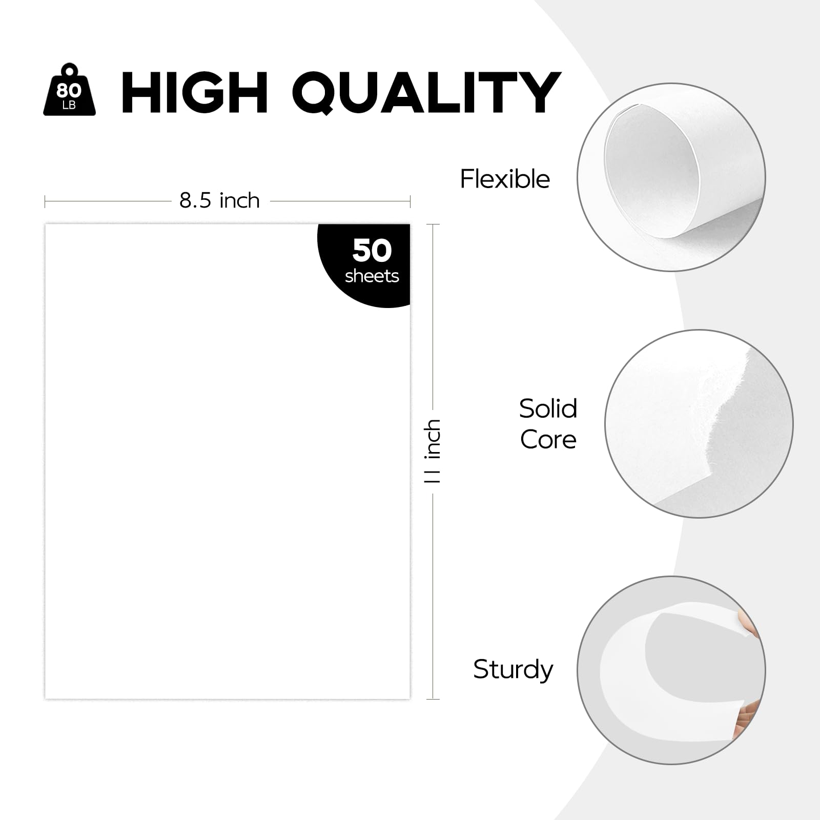 50 Blatt weißer Karton, 8,5 x 11 cm, Zertifikatpapier, Goefun weißes Kartonpapier für Einladungen, Speisekarten, Hochzeit, DIY-Karten