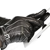 Vetelli Touchscreen Compatible Black Leather Winter/Driving Gloves Medium