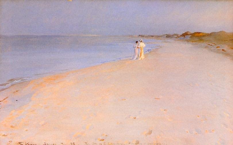 Impression sur toile Soirée d'été sur la plage grand format 60x90cm premium
