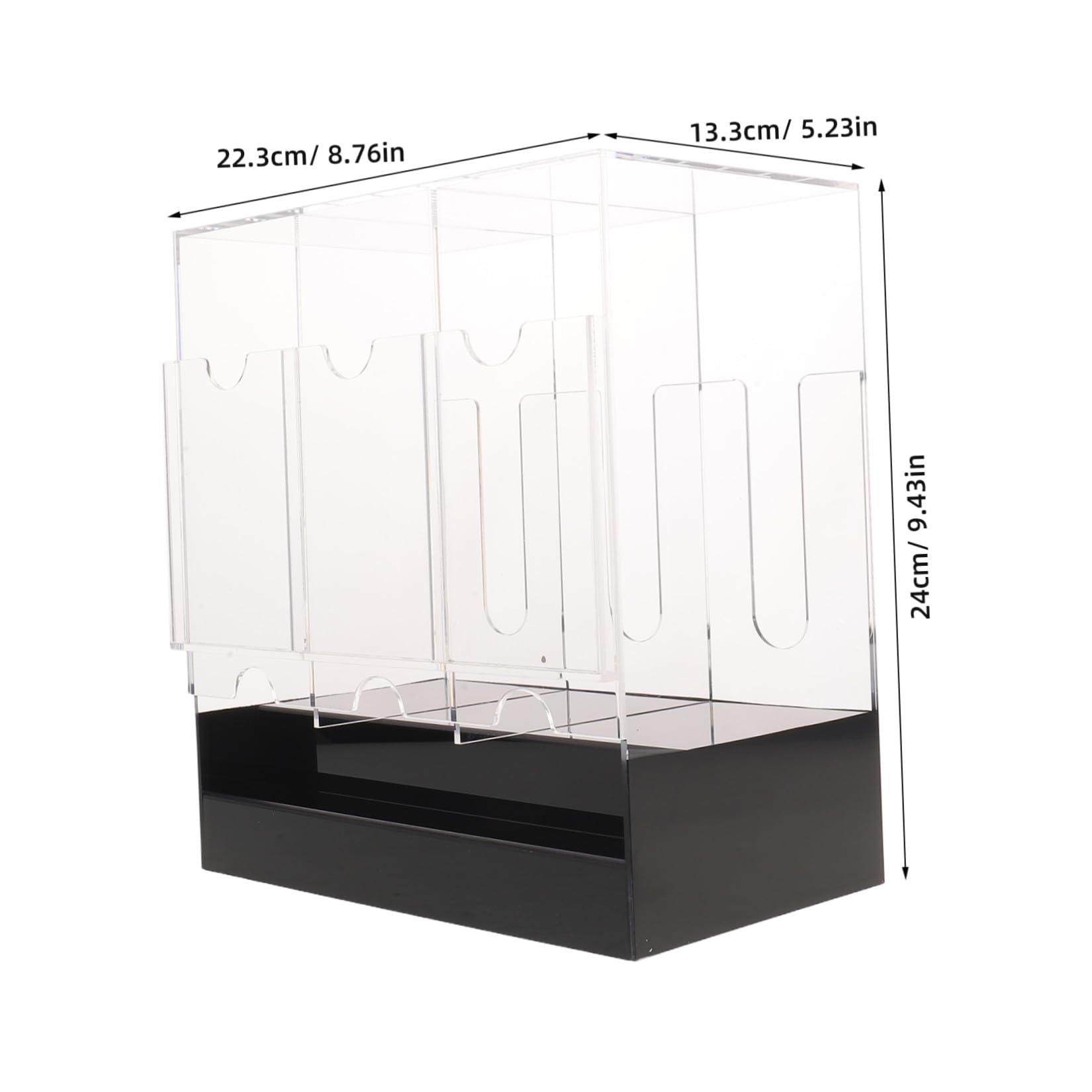 Healeved Boîte de Présentation pour Cartes, 3 Compartiments, Acrylique Noir