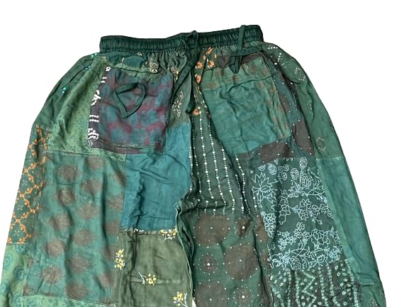 Patchwork Harem Pants, Bohemian Yoga Boho Hippie Pants, Patch Work Elastic High Waist Trouser for Unisex3