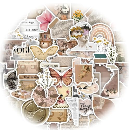 JOOTUEPO 120 Pcs Pegatinas Aesthetic, Pegatinas Vinilo Impermeables, Stickers Aesthetic, Decorativa para Bricolaje, Álbumes de Recortes, Libro de Fotos, Diario, Bullet Journal, Ordenador Portátil