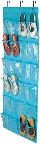 Washranp Organizador de zapatos para colgar sobre la puerta, sin perforaciones, con 24 bolsillos grandes de tela, estante de almacenamiento para