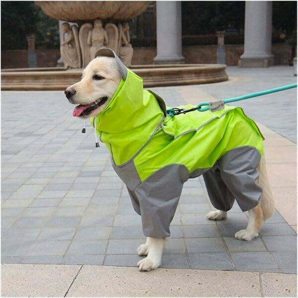 Bhumi Enterprises Dog Raincoats Rain Snow Coats Waterproof Clothing 4 Four Legs Raincoat Full-Cover Dogs Hooded Poncho (Neon Green) (28) (B0BT1FZ14K) Amazon Price History, Amazon Price Tracker