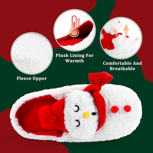 SKYWHEEL Women's Reindeer Slippers - Comfortable Plush Warm Non-Slip Slippers for Christmas, Family, Holiday, Winter, House, Indoor, Outdoor, Bedroom2