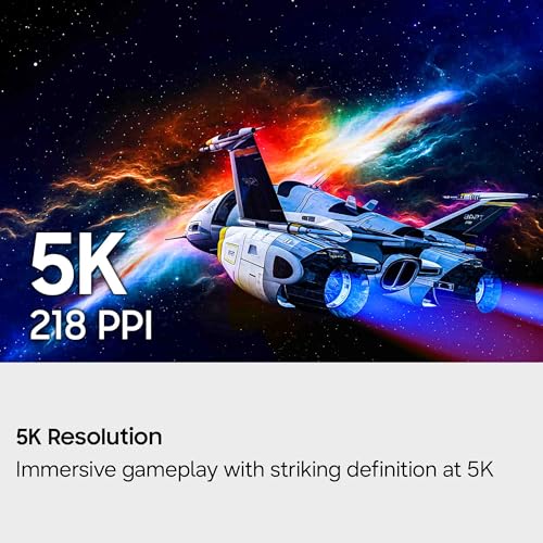 Image of Samsung 27 inch Odyssey G8 (G80HF) Gaming Monitor - 5K Resolution, Fast IPS, 180Hz, Dual Mode QHD 360Hz, 218 PPI, DP 2.1, HDR10+ Gaming, 1ms, G-Sync Compatible, HAS /Tilt /Swivel /Pivot Stand, LS27HG802EFXZA