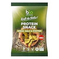 biozentrale Protein Snack Erbse, Salz & Pfeffer, 8 x 50 g (8er Pack), 26g Protein/100g, vegan & glutenfrei, über 70% Hülsenfrüchte, nicht frittiert, lecker mit unseren Aufstrichen