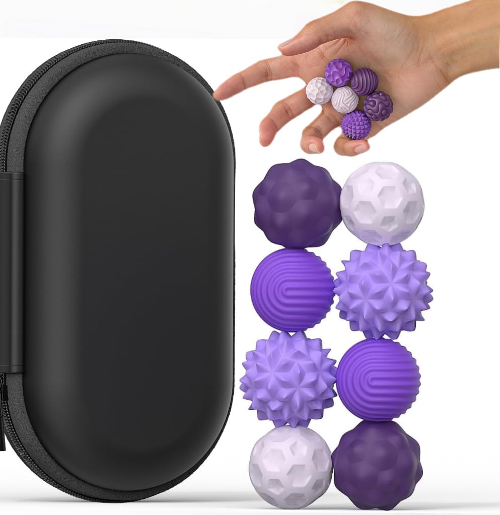 Pnoyws 8Pcs Magnetic Balls Fidget Toy, Sensory Tactile Stress Balls, Anxiety Relief Fidget Toys For Adults Teens With Autism Adhd