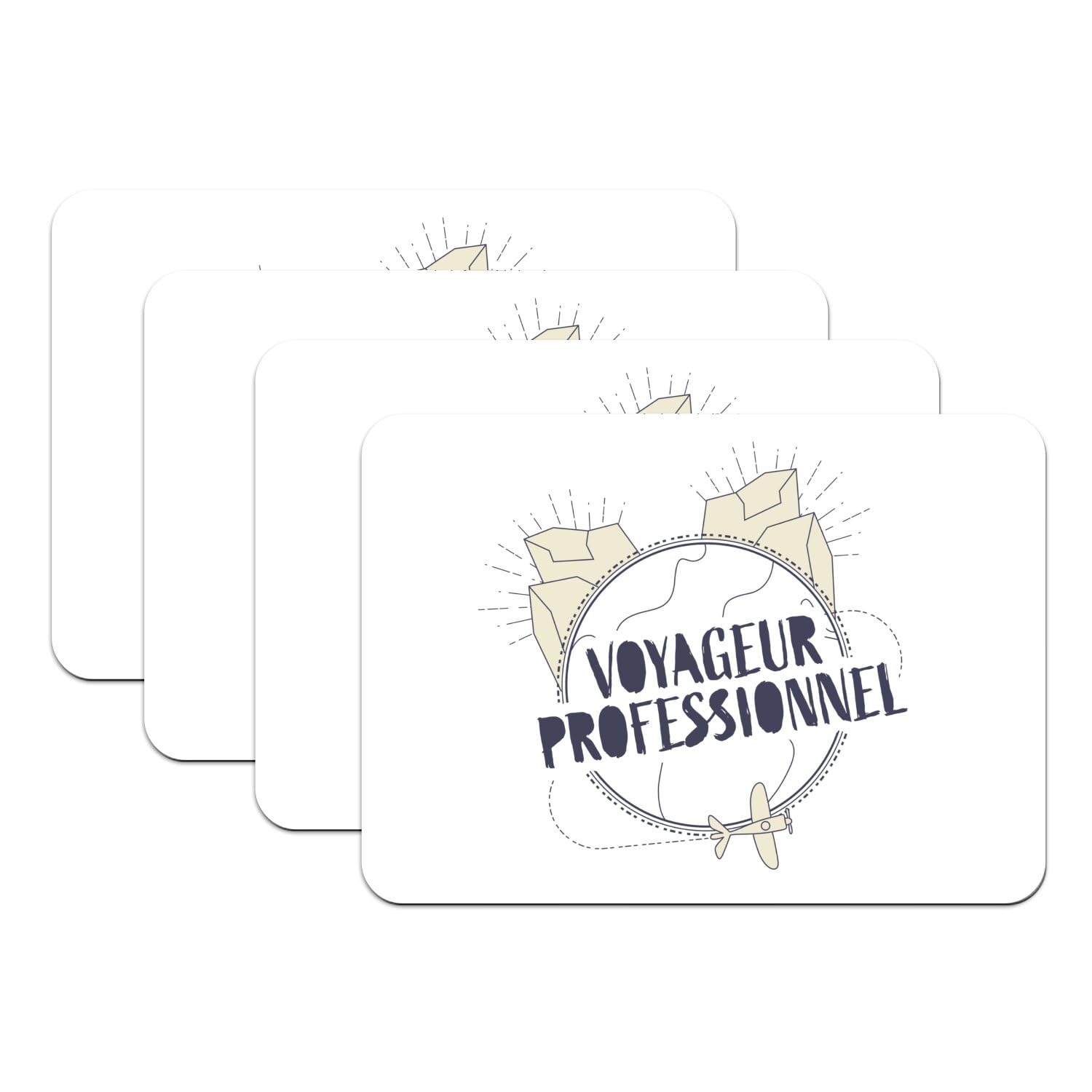 Sets de table grand format 39,5 x 28,5 cm caoutchouc blanc antidérapant