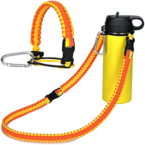 WEREWOLVES Paracord Handle with Shoulder Strap - Fits Wide Mouth Water Bottles 12oz to 64oz - Durable Carrier, Water Bottle Handle Strap with Safety Ring, Compass and Carabiner Cover
