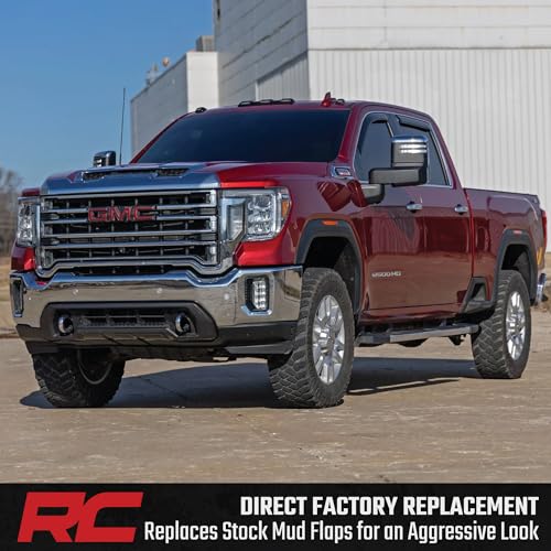 Image of Rough Country Mud Flap Delete for GMC Sierra 2500HD /3500HD (2020-2026) 2WD /4WD - Front & Rear Mud Flap Removal Kit, Sleek Look & Added Tire Clearance