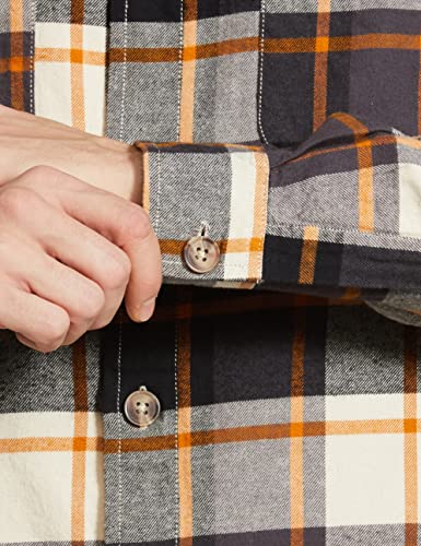 Image of The Indian Garage Co Men Regular Fit Checkered Full Sleeves Spread Collar Double Flap Pocket Casual Over Shirt