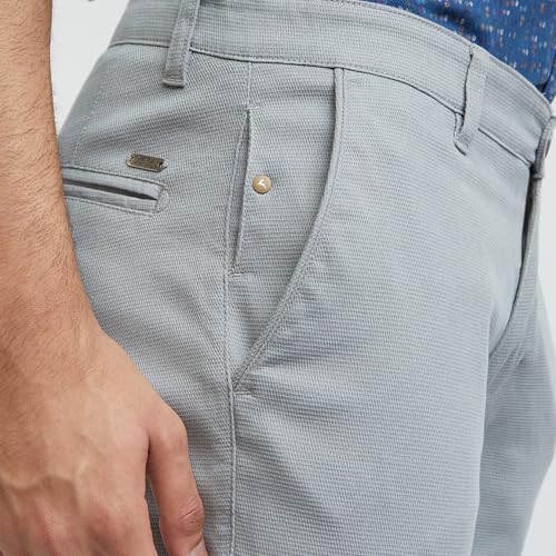 Image of Parx Men's Cotton Blend Solid Pattern Super Slim Fit Flat Front Casual Trouser