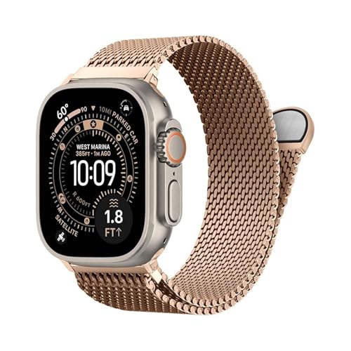 ACESTAR �A�b�v���E�H�b�`�o���h 49mm 46mm 45mm 44mm �Ή� �~���l�[�[���[�v �X�e�����X���b�V�� ���̓}�O�l�b�g �ʋC�� �����ȒP �R���p�`�u�� Apple Watch Series 11/10/9/8/7/6/5/4/3/2/1