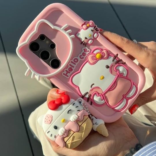 Image of PEEPERLY Back Cover Case for Samsung Galaxy S23 Scratch Resistant Anti-Slip TPU Shockproof Protective Durable Cute Hello Kitty Frame Case for Girls & Women
