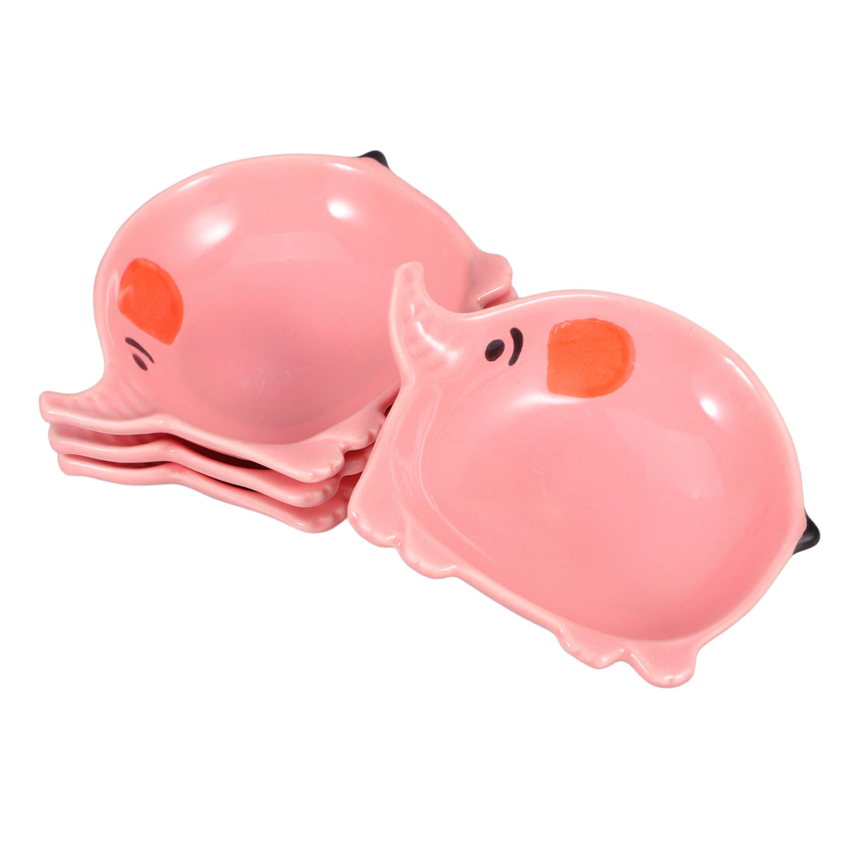 Mobestech 4pcs Cute Elephant Ceramic Tea Bag Holder Dish Tea Bag Rest for Breakfast Snacks Sturdy Condiment Tray Kitchen Accessory