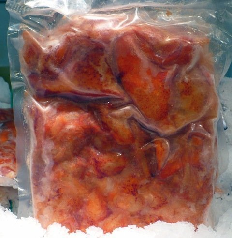 lobster meat - lobster claw and knuckle meat, cooked, product of canada, 2 LBS, frozen by Robert Wholey & Co.