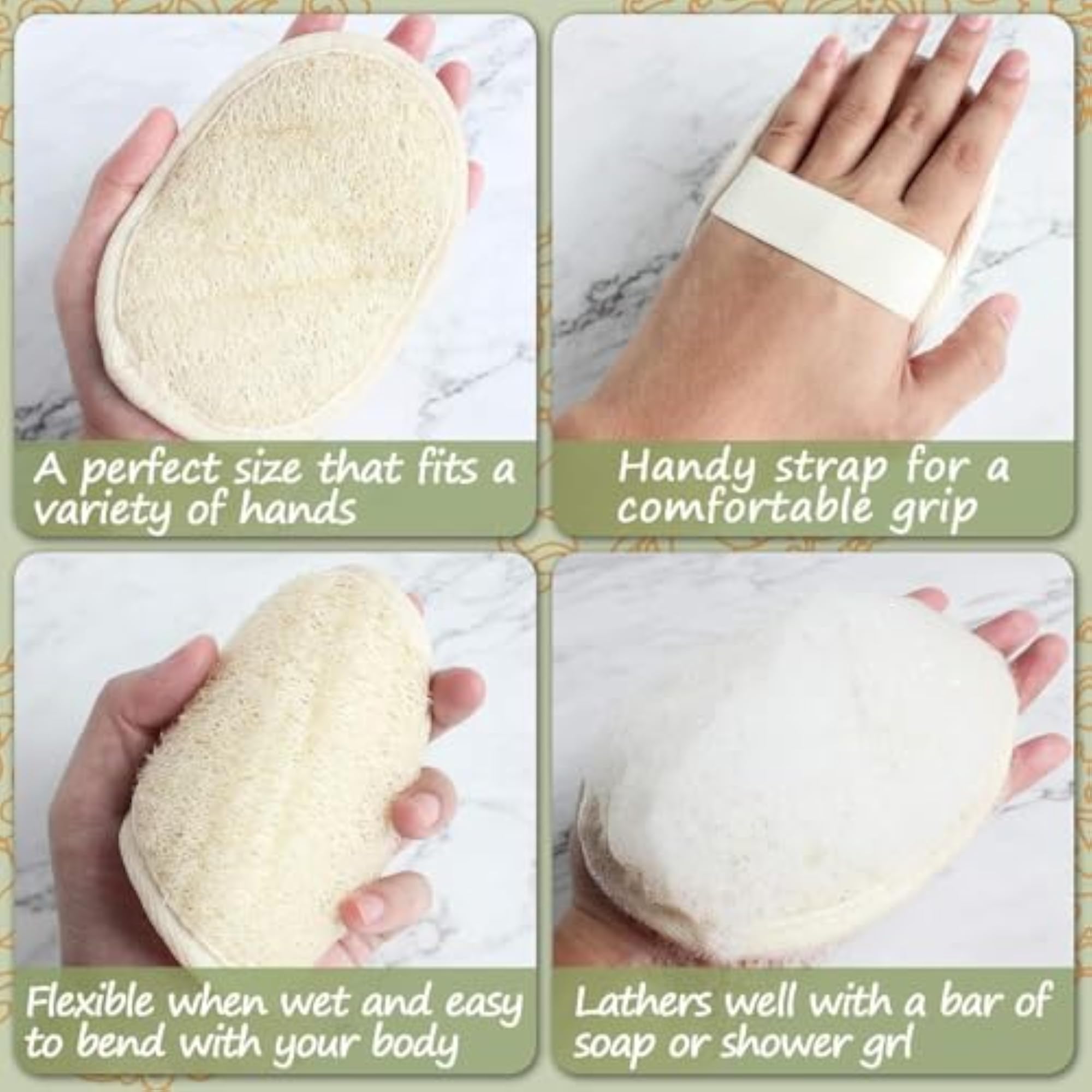 Pack of 10 Loofah Sponge Pads for Exfoliating