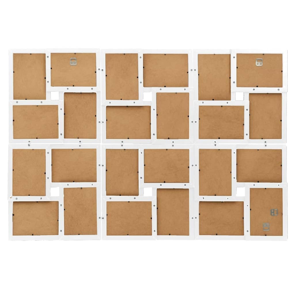 vidaXL Ramka na 24 zdjęcia 10x15 cm, biała, MDF