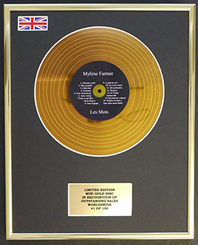 Everythingcollectible Mylene Farmer/Mini Gold Disc Display/ÉDITION Limitée/COA/Les Mots
