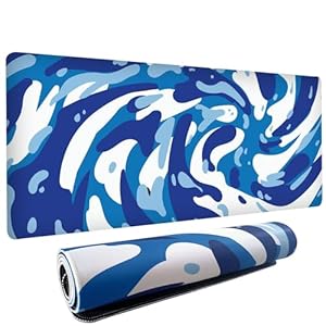 Fluid Pattern XXL Mouse Pad,Super Thick Waterproof Fluid Pattern Large Gaming Mousepad with Stitched Edge,Mouse Computer Desk Accessories,Non-Slip Base Mouse Keyboard Mat 800X400X4mm