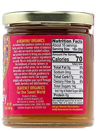 Heavenly Organics 100% Organic Raw Honey Variety - Neem Honey and Acacia Honey (Pack of 4)