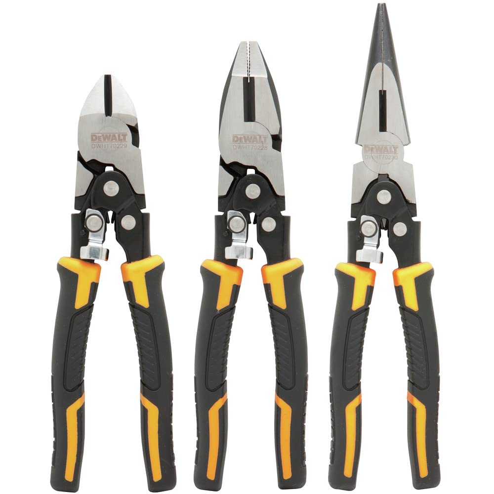DEWALT Juego de alicates, acción compuesta, paquete de 3 (DWHT70485)