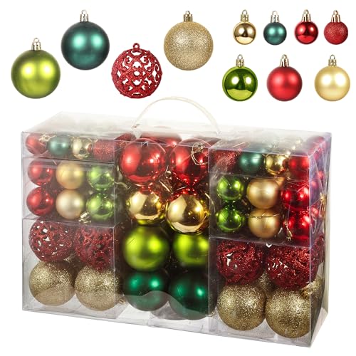Chumix Weihnachtskugeln 100er Set, Weihnachtsdeko Matt, Glänzend,...