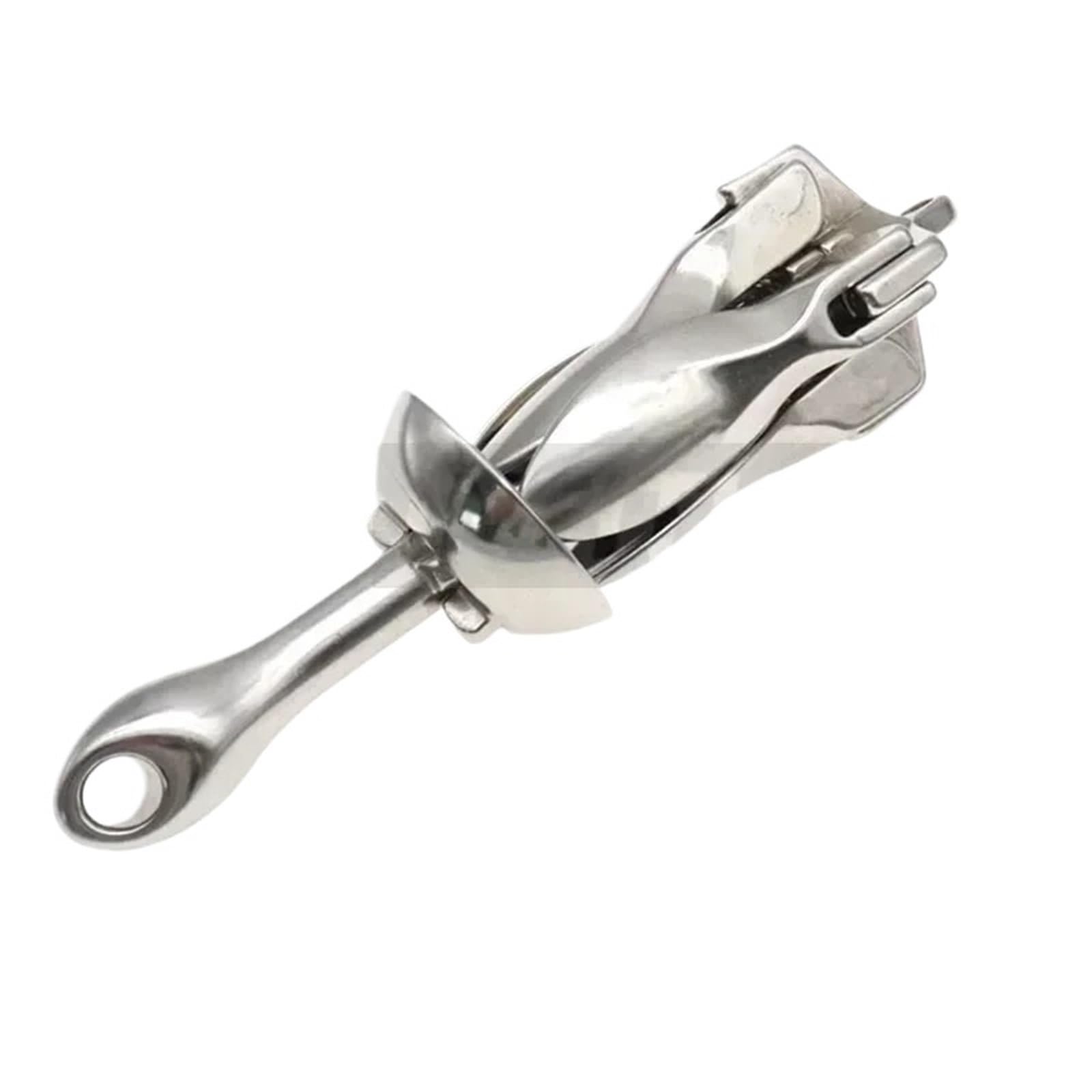 Ancla de atraque plegable for embarcaciones de 1,5 kg/0,7 kg,para lanchas rápidas, botes inflables(1.5kg Silver)