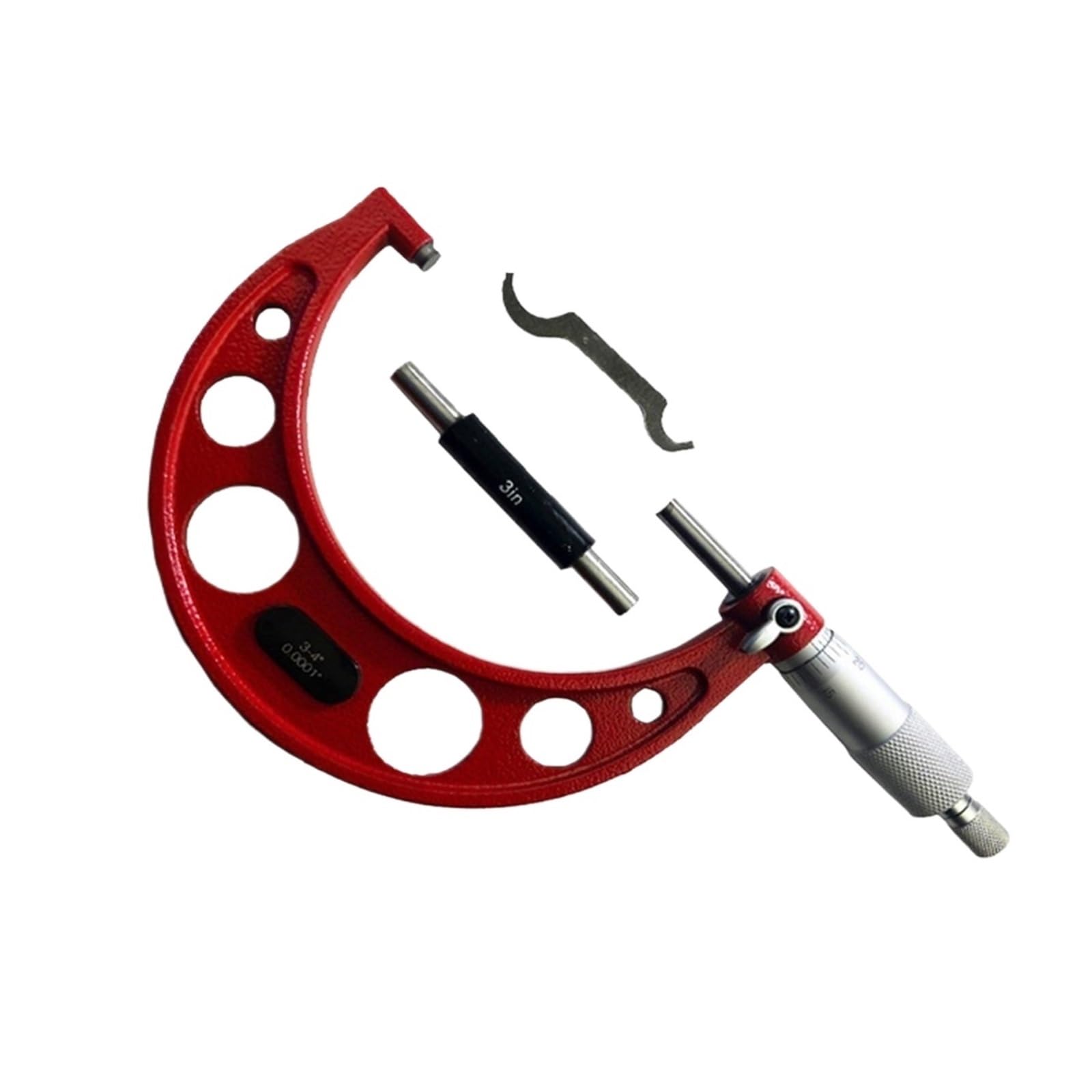 Micrometro Micrometri esterni di precisione da 0-4 pollici 0,0001'' con punte in carburo, set da 4 pezzi, strumenti industriali da 0-1"-2"-3-4" Strumenti di misura(4pcs set)