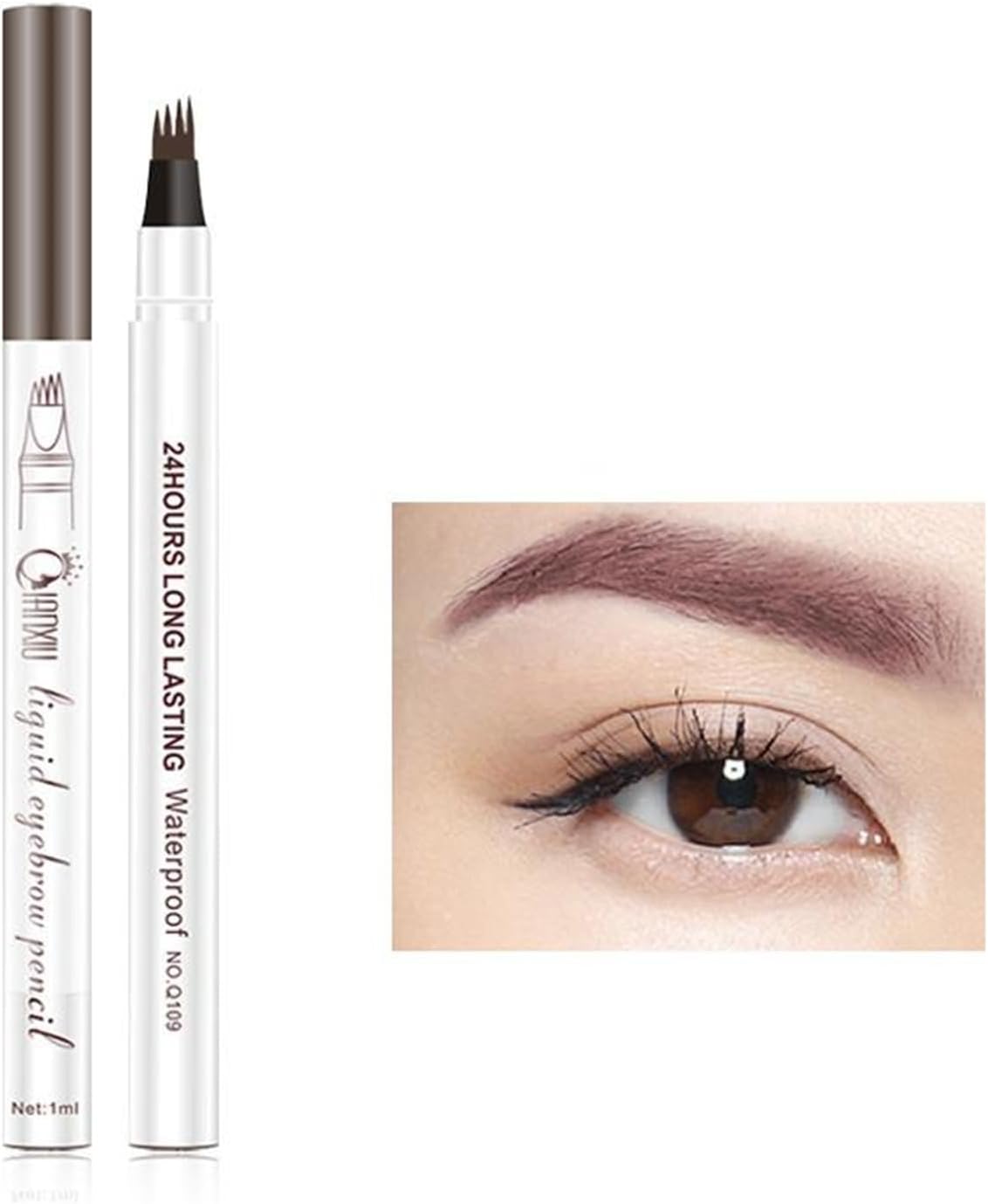 Magazin15 Creion Sprancene Cu Efect De Microblading 4d, Rezistent La Apa, Qianxiu Liguid Eyebrow Pencil, 4d Microblading Eyebrow Pencil