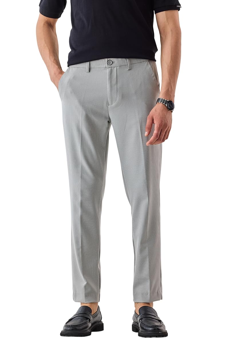snitch Men Formal Trousers | Regular Fit Mid Rise Self-Design | Cotton Blend & Smooth Texture for Office & Club Wear-picture-18