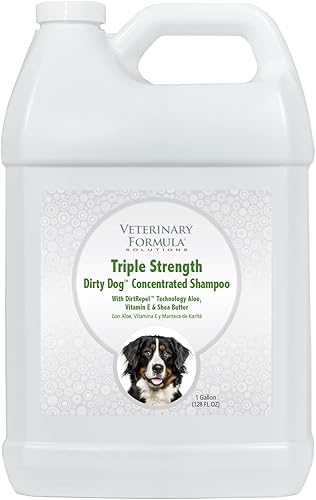 Veterinary Formula Solutions Champú concentrado para perros sucios de triple resistencia, 1 galón, tecnología DirtRepel limpia perros extra sucios y