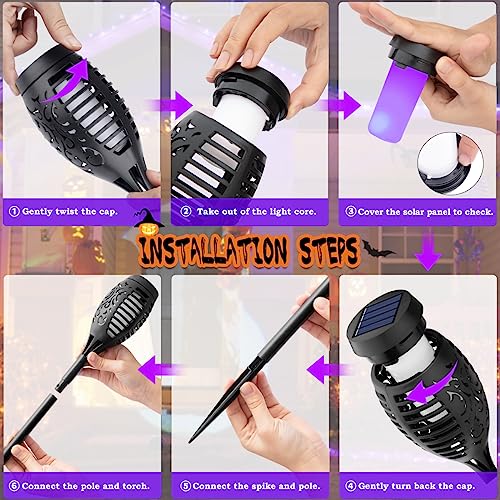 10Pack Purple Solar Halloween Lights for Halloween Decorations Outdoor - image 6