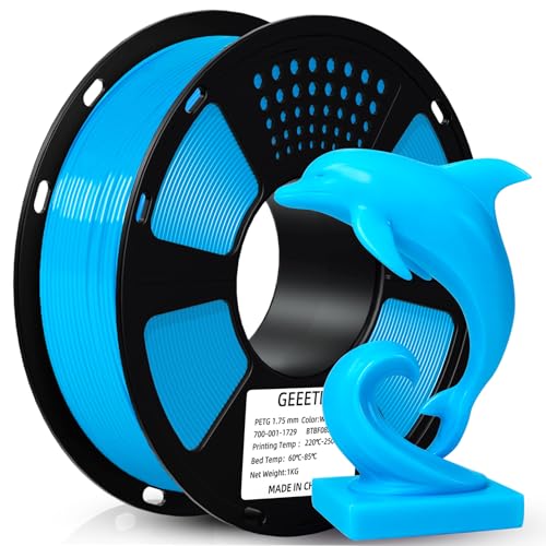 Image of Geeetech PETG Filament 1.75mm, 1 KG (2.2lbs) Spool 3D Printer Filament, High-Toughness, ±0.02mm Accuracy, Neatly Wound & Moistureproof, Non-Clogging Non-Stringing, Fits Most FDM Printers (Light Blue)