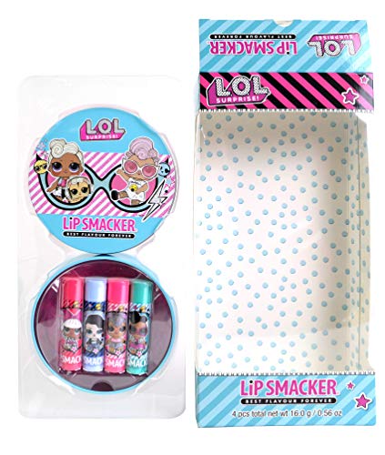 LOL Round Tin Box 4pcs, 4 gearomatiseerde Lippenbalsemset voor Kinderen, Trendy en Sprankelende Blikken Doos met… - Image 5