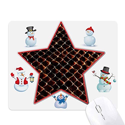 Tapis de souris bonhomme de neige étoile et peau de serpent noir
