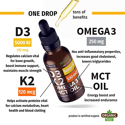(4 Pack) Vitamin D3 K2 Drops Unflavored & Strawberry Flavor Bundle - Maximum Strength Vitamin D Liquid 5000 Iu With Mct Oil Omega 3 - No Fillers, Non-Gmo Liquid D3 For Immune Support, 2 Fl Oz Each #TOP3