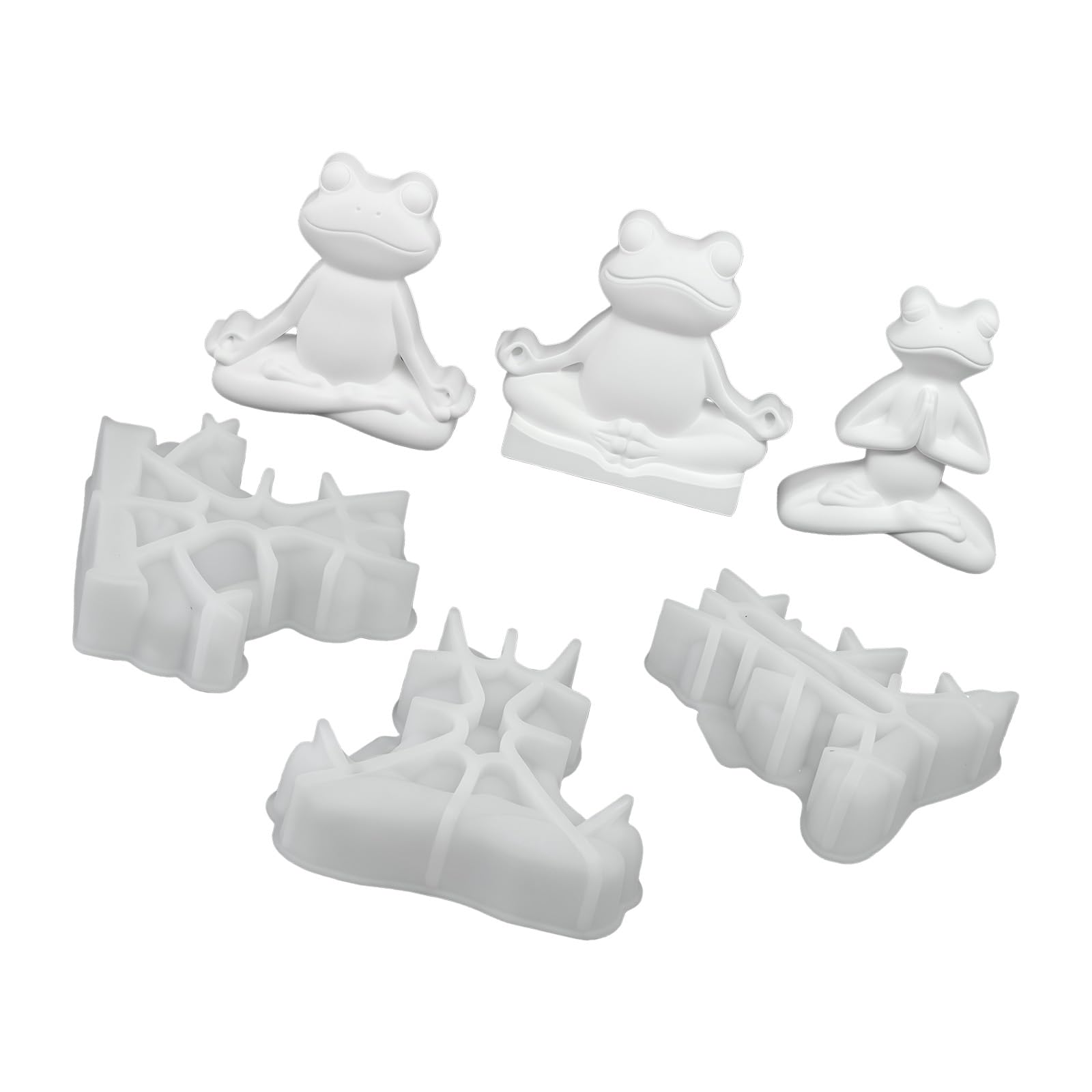 Oxxggkao 3Pcs Yoga Frog Silicone Molds Easy Demolding Temperature Resistant Multipurpose Silicone for Soap Making Making Cast