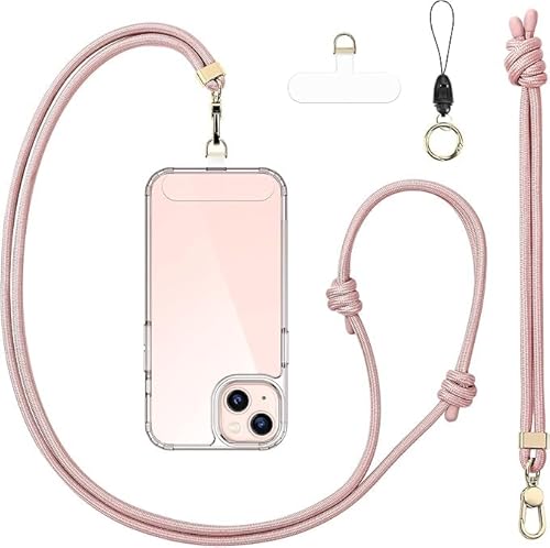 Birwiny Anti-Theft Phone Lanyard Crossbody & Wrist Strap | 2 Phone Tabs, Secure Lock Design | Universal for All Phones | Adjustable Strap with Premium Metal Buckles | Skin-Friendly Nylon
