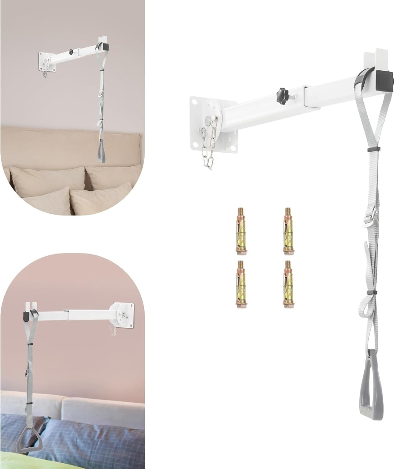 Barra de trapecio para cama para ancianos, ayuda de pie para levantar movilidad y transferencia, ayuda de pie para hospital, hogares de ancianos