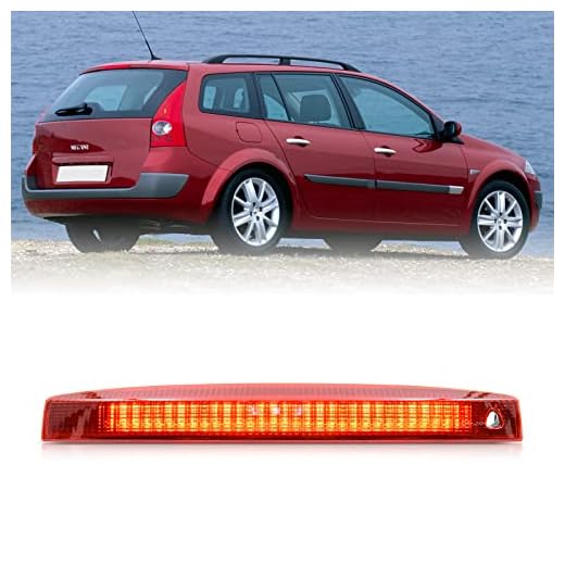 1 st röd lins LED bakre tredje bromsljus CHMSL center högmonterad stopplampa för MK2 Renault Megane II Estate 2003 2004 2005 2006 2007 2008 2009