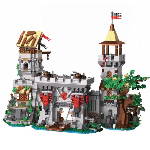 Brihappen Juego de construcción de castillo medieval para adultos, niños y niñas