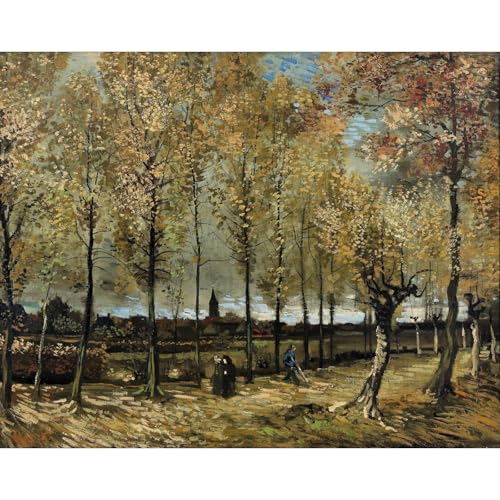 Toile Van Gogh Peupliers près de Nuenen cadeau crémaillère original 101x127