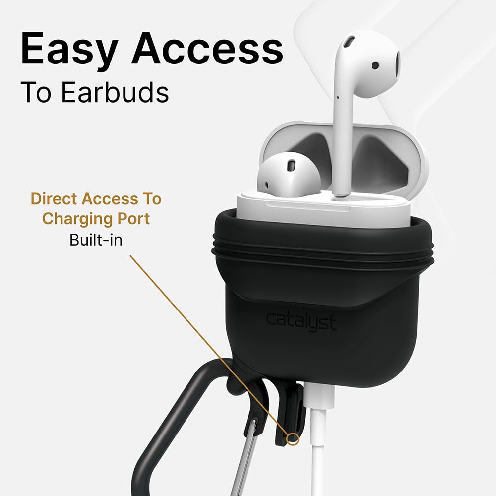 Catalyst - Cover Impermeabile e Antiurto di Protezione Totale per AirPods - Custodia in Nero