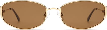 Retro Oval Sunglasses For Women Men Hexagonal Rectangle Metal Frame Sun Glasses AP3625