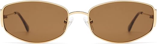 Retro Oval Sunglasses For Women Men Hexagonal Rectangle Metal Frame Sun Glasses AP3625