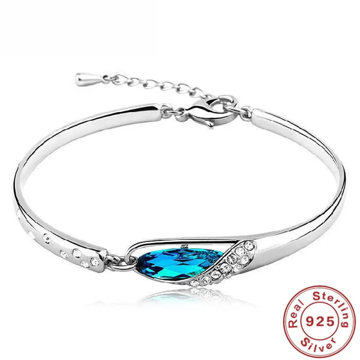 Nuovo 2025 S925 Braccialetto di Cristallo Amante Blu Matrimonio di Una Donna con per Te Gioielli Accessori Gioielli Regalo Creativo
