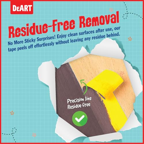 Image of DEART 8X Colored Masking Tape, 33 Ft x 1 inch Colored Painters Tape for Arts & Crafts Labeling or Coding, Craft Supplies Color Tape Rolls, Colorful Masking Craft Tape, Lab Tape (Pack of 3)